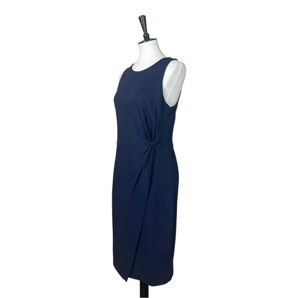 Banana Republic Sheath Dress Knot Front Sleeveless Navy Blue Women’s Size 8 - Picture 4 of 13